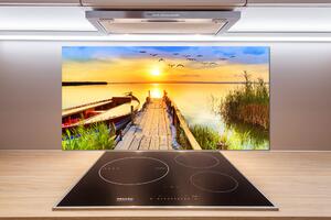 Dekorační panel sklo Loď a molo pl-pksh-100x50-f-180615214