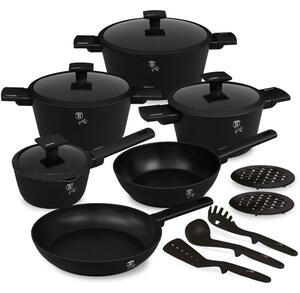 Sada nádobí s titanovým povrchem 15 ks Matte Black Collection
