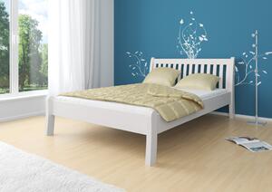 Bílá manželská postel Massa - masiv borovice , Bílá, 180x200 cm