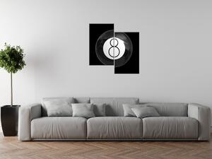 Gario 2 dílný obraz na plátně Černá kulečníková koule Velikost: 60 x 60 cm