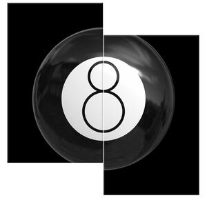Gario 2 dílný obraz na plátně Černá kulečníková koule Velikost: 60 x 60 cm