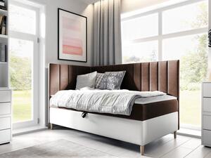 Kontinentální postel Junior Kamire 3, Strana: levá, Rozměr postele: 80x200, Barva:: ekokůže Soft 017 (bílá) + Fresh 04 Mirjan24 5903211192340