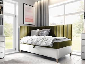 Kontinentální postel Junior Kamire 3, Strana: levá, Rozměr postele: 80x200, Barva:: ekokůže Soft 017 (bílá) + Fresh 12 5903211192388