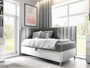 Kontinentální postel Junior Kamire 3, Strana: levá, Rozměr postele: 90x200, Barva:: ekokůže Soft 017 (bílá) + Fresh 14 5903211192494