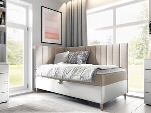 Kontinentální postel Junior Kamire 3, Strana: levá, Rozměr postele: 90x200, Barva:: ekokůže Soft 017 (bílá) + Fresh 01 Mirjan24 5903211192432
