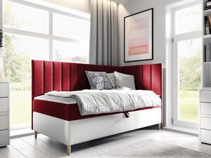 Kontinentální postel Junior Kamire 3, Strana: pravá, Rozměr postele: 100x200, Barva:: ekokůže Soft 017 (bílá) + Fresh 08 Mirjan24 5903211204623