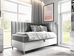Kontinentální postel Junior Kamire 3, Strana: pravá, Rozměr postele: 80x200, Barva:: ekokůže Soft 017 (bílá) + Fresh 14 Mirjan24 5903211204463