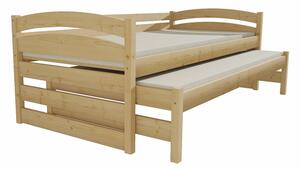 Dětská postel s výsuvnou přistýlkou z MASIVU 200x80cm bez šuplíku - DPV012