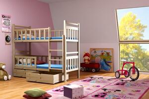 Dětská patrová postel z MASIVU 180x80cm bez šuplíku - PP009