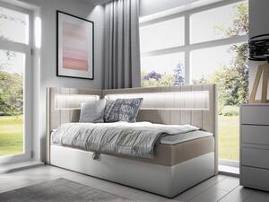 Kontinentální jednolůžková postel Junior Ribezo 3, Strana: levá, Rozměr postele: 90x200, Barva:: ekokůže Soft 017 (bílá) + Fresh 01 5903211194238