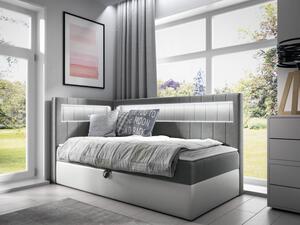 Kontinentální jednolůžková postel Junior Ribezo 3, Strana: levá, Rozměr postele: 80x200, Barva:: ekokůže Soft 017 (bílá) + Fresh 14 5903211194191