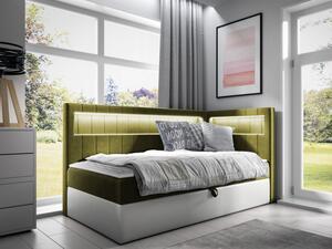 Kontinentální jednolůžková postel Junior Ribezo 3, Strana: pravá, Rozměr postele: 80x200, Barva:: ekokůže Soft 017 (bílá) + Fresh 12 Mirjan24 5903211203299