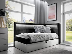 Kontinentální jednolůžková postel Junior Ribezo 3, Strana: pravá, Rozměr postele: 80x200, Barva:: ekokůže Soft 017 (bílá) + Fresh 17 Mirjan24 5903211203312