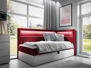 Kontinentální jednolůžková postel Junior Ribezo 3, Strana: pravá, Rozměr postele: 100x200, Barva:: ekokůže Soft 017 (bílá) + Fresh 08 Mirjan24 5903211203725