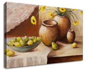 Obraz na plátně Žluté květy ve váze Rozměry: 60 x 90 cm