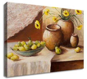 Obraz na plátně Žluté květy ve váze Rozměry: 60 x 90 cm