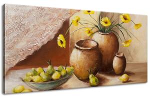 Obraz na plátně Žluté květy ve váze Velikost: 50 x 40 cm