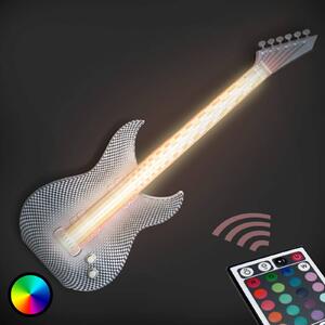 Rocková LED nástěnné světlo Kytara z 3D tiskárny