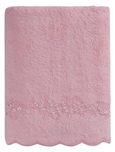 Soft Cotton Osuška SILVIA s krajkou 85x150 cm - růžová, Soft Cotton
