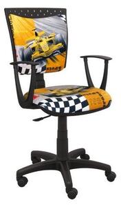 Dětská otočná židle SIMON - FORMULE žlutá