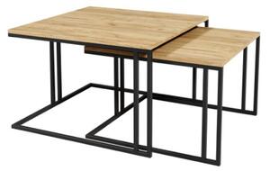 Set 2 konferenčních stolků Froyw, Barva: černá / dub craft zlatý 5903211310492