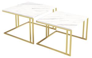 Set 2 konferenčních stolků Froyw Gold, Barva: zlatá / černý molet 5903211310546