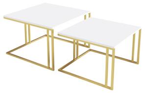 Set 2 konferenčních stolků Froyw Gold, Barva: zlatá / černý molet 5903211310546