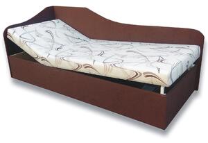Jednolůžková postel (válenda) 80 cm Abigail (Sand 10 + Tmavě hnědá 40) (L). Vlastní profesionální přeprava až k Vám domů 793054