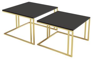 Set 2 konferenčních stolků Froyw Gold, Barva: zlatá / černý molet 5903211310546