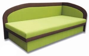Jednolůžková postel (válenda) 90 cm Melvin (Devon 001 zelená + Devon 009 hnědá) (P). 793138