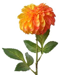 Umělá květina oranžová jiřina Dahlia – 63 cm
