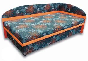 Jednolůžková postel (válenda) 100 cm Suzanna (Oranžová X104 + Valeriana vol 830) (P). 793151