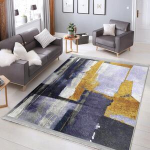 Žluto-tmavě modrý pratelný koberec 80x150 cm Unique – Mila Home