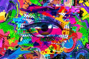 Tapeta lidské oko v pop-art stylu