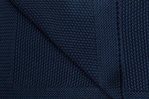 Sensillo Dětská deka do kočárku pletená 100% bavlna tmavě modrá