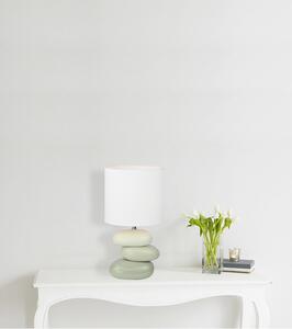 TEMPO Keramická stolní lampa, bílá / šedá, QENNY TYP 4