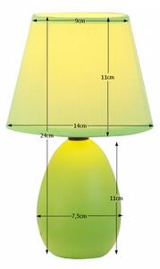 TEMPO Keramická stolní lampa, zelená, QENNY TYP 13