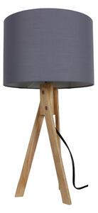 Stolní lampa, šedá / přírodní dřevo, LILA TYP 2