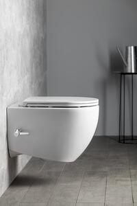 Isvea, INFINITY CLEANWASH závěsná WC mísa Rimless, integrovaná baterie a bidetová sprška 36,5x53cm, bílá, 10NFS1005I
