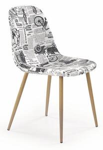 Skandinávská čalouněná židle Černá a bílá ROBA