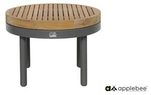Apple Bee Konferenční stolek Maui, Apple Bee, kulatý 60x30 cm, rám lakovaný hliník Taupe, deska teak