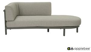Apple Bee Relaxační díl levostranný Maui, Apple Bee, 200x80x68 cm, rám lakovaný hliník Taupe, výplet lanko Mid Grey, sedák venkovní látka Olefin Smoked Grey