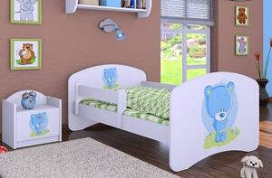 Dětská postel bez šuplíku 160x80cm MODRÝ MEDVÍDEK