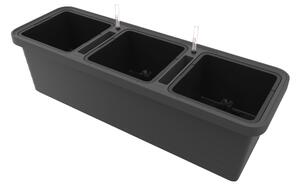 Samozavlažovací truhlík PLASTIA BERBERIS TRIO 117x39x35 antracit