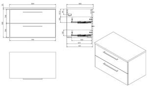 Kielle Vega Skříňka s deskou pod umyvadlo 80x50x46 cm, zlatý dub 50018S811 1 set