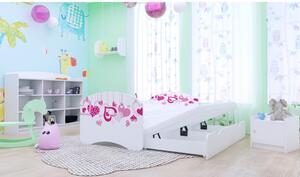 Dětská postel pro DVA (s výsuvným lůžkem) 160x80 cm - FALL IN LOVE