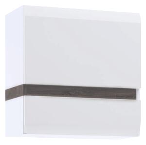 Visací skříňka jednodveřová v luxusní bílé barvě ve vysokém lesku TK026 TYP 66
