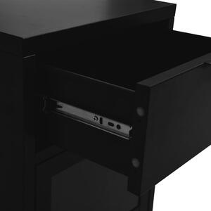 Noční stolek Verona - ocel a sklo - 40x30x54,5 cm | černý