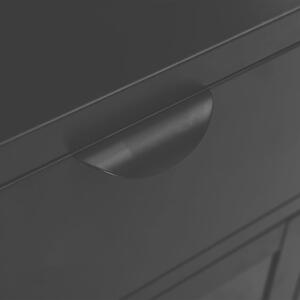 Noční stolek Verona - ocel a sklo - 40x30x54,5 cm | černý