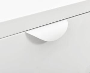 Noční stolek Verona - ocel a sklo - 40x30x54,5 cm | bílý